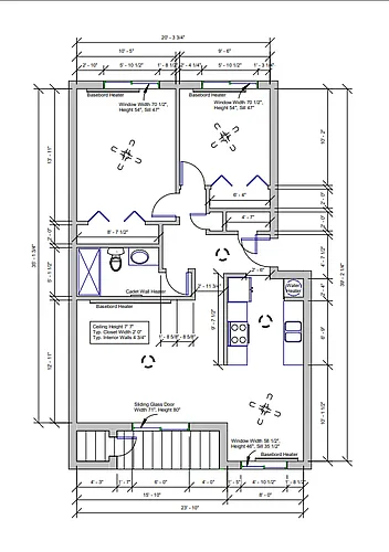 Floor plan 2 Bed / 1 Bath Deluxe Flat