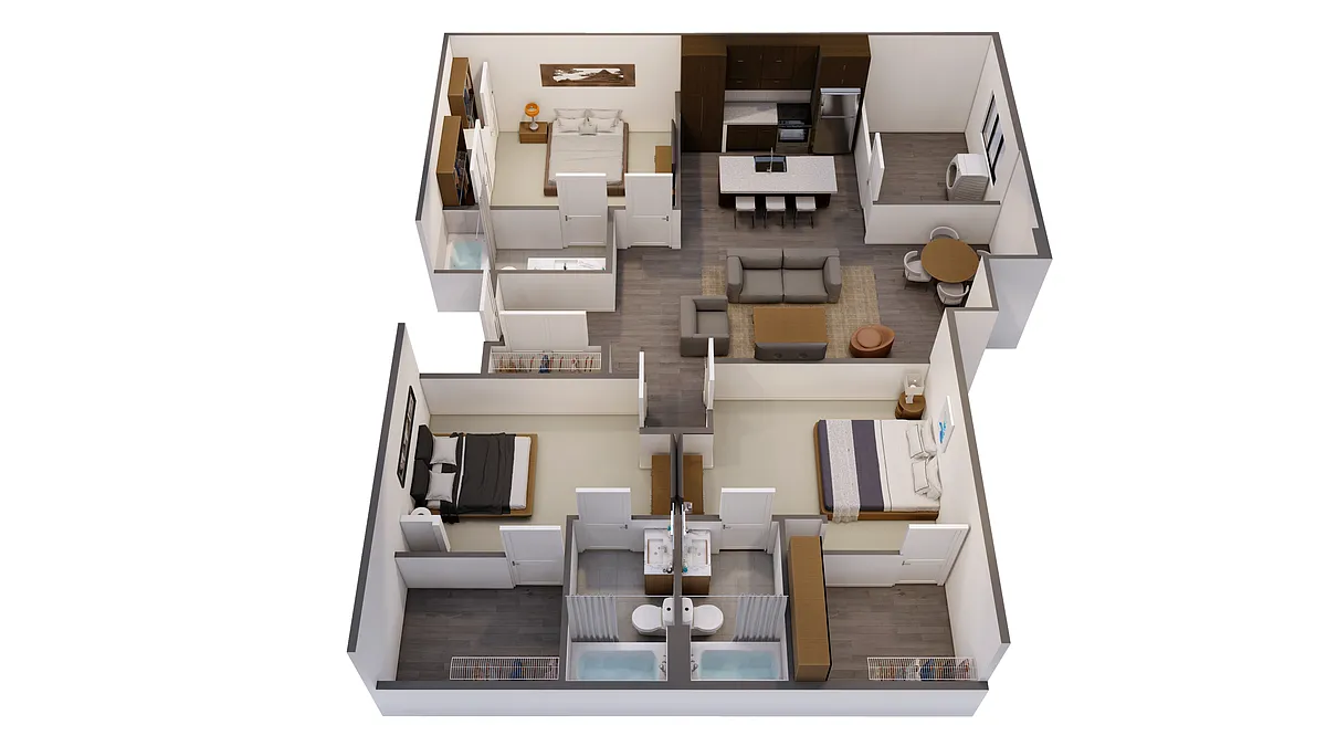 Floor plan 3BR/3BA - C1