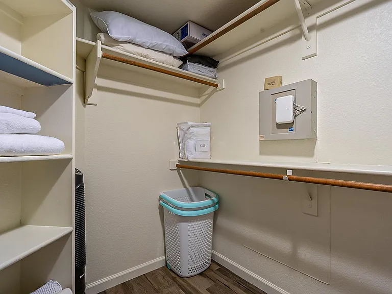 Master Closet: NEW Twin air bed and bedding here