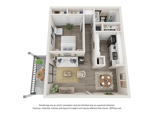 Floor plan 1 Bedroom 1 Bath