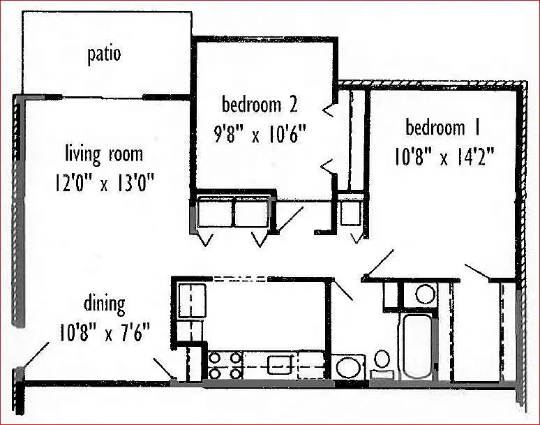 Floor plan 2 Bedroom