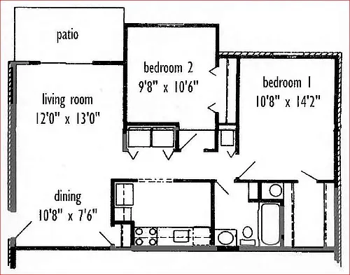 Floor plan 2 Bedroom