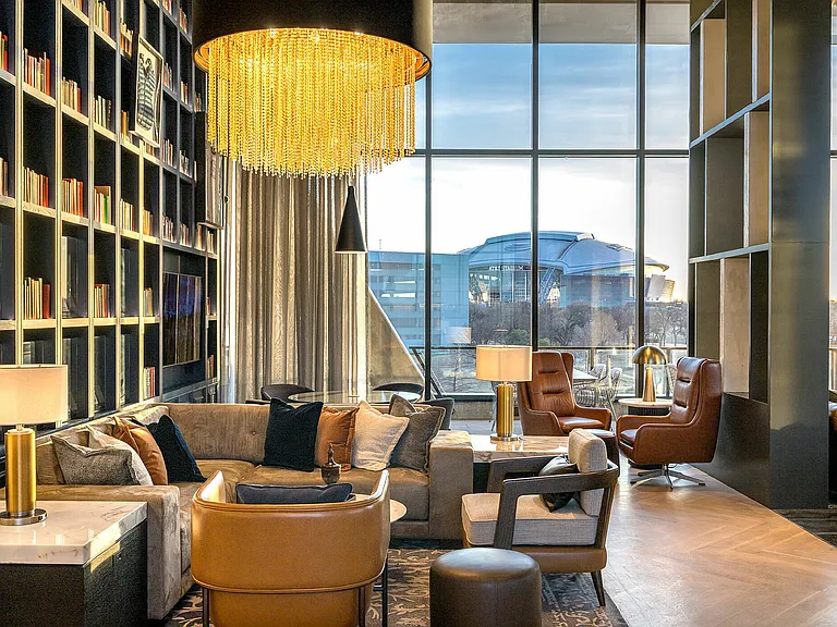 The Club Lounge at One Rangers Way Offers Views of AT&T Stadium