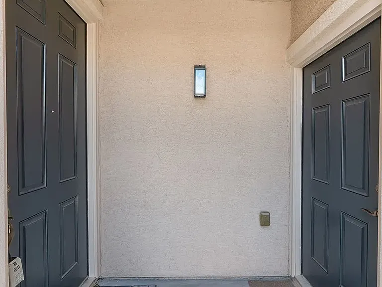 Front Door on the left and Casita entrance on the right.