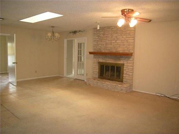 Living room with fireplac