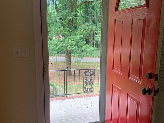 Front door with view of yard