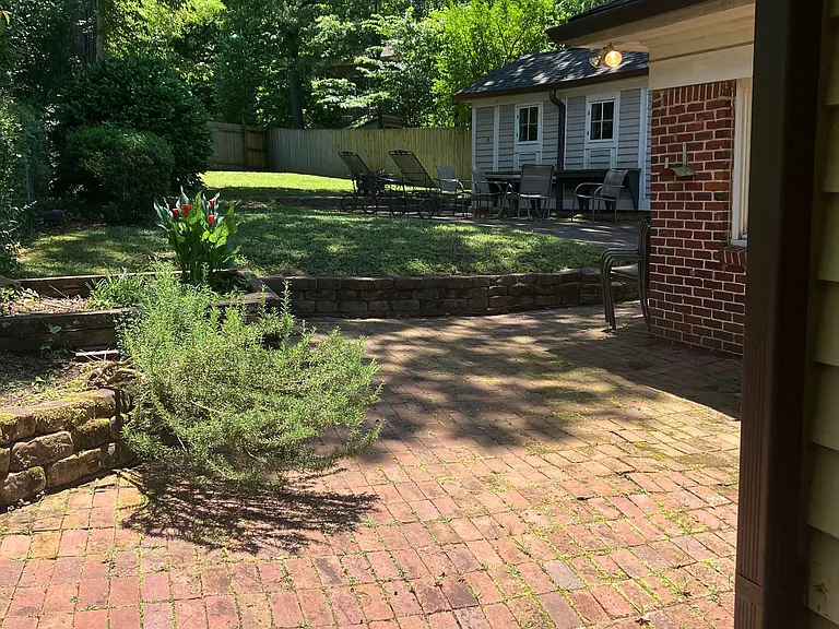 patio with view to backyard