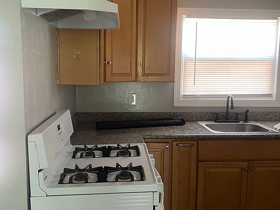 Kitchen stove and cabinets