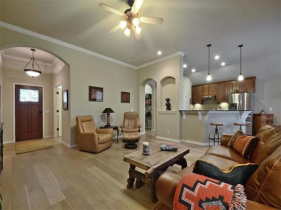 family room with white pine wood flooring