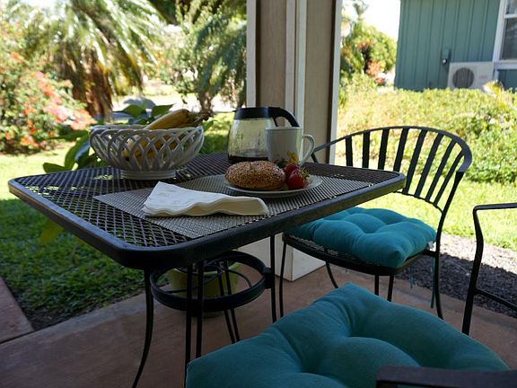 Breakfast on the Lanai! (And lunch, and pau hana, of course)