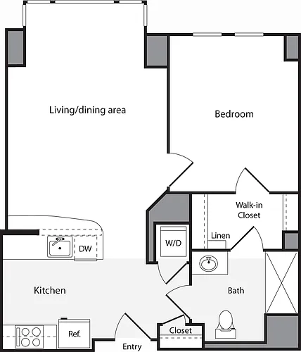 Floor plan 1 Bedroom HS