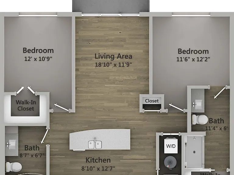 Floor Plan 2B | State Street Station | Apartments in Wauwatosa, WI Floor Plan 2B | State Street Station | Apartments in Wauwatosa, WI