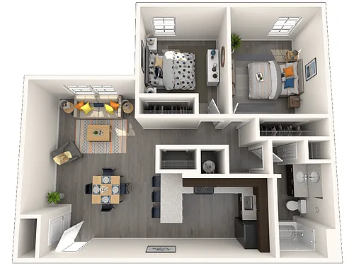 Floor plan Two Bedroom Apartment