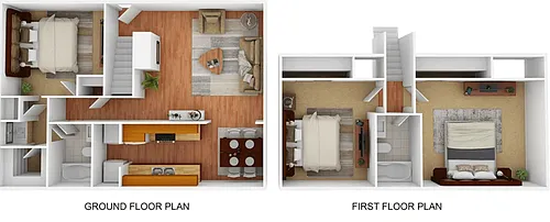Floor plan 3 Bed 2 Bath TH