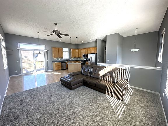 Alternative view of kitchen / dining / living rooms