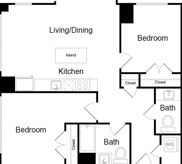 Serenity - B19 - 1.5 Beds - 1.5 Baths - 882 Sq. ft.