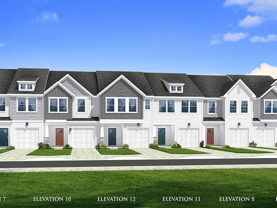 Rendering of white and grey 2 story townhomes in Greenville, SC.