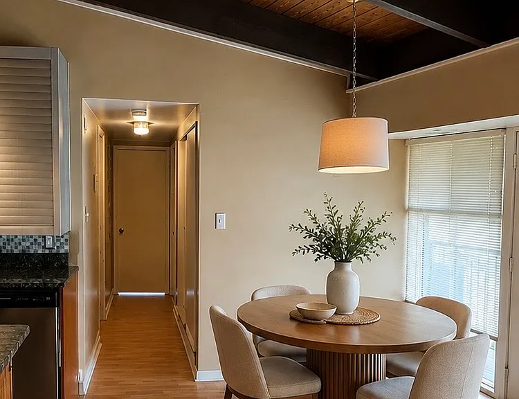 hallway leading to bedrooms and bath