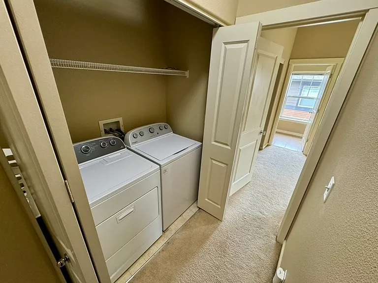 In-unit laundry next to bedrooms
