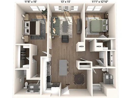 Floor plan B15-alt-a-Upgrade