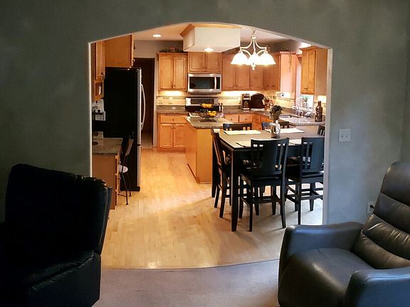 Kitchen with maple floors