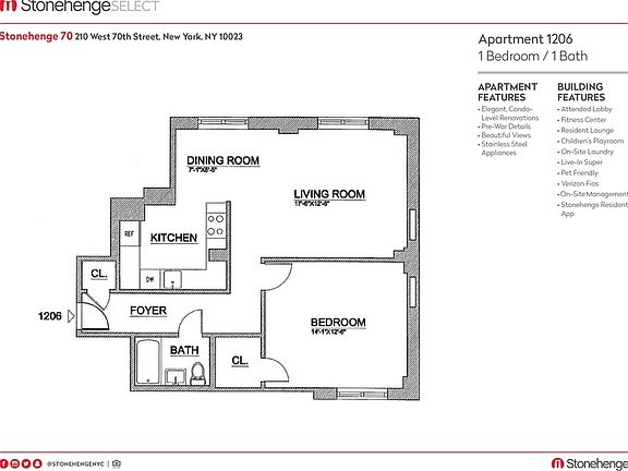 2nd image of 210 W 70th St APT 1206