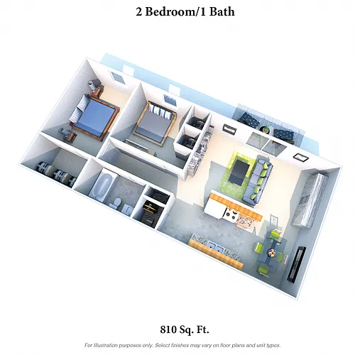 Floor plan 2 Bedrooms 1 Bath