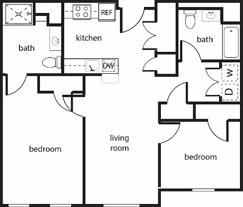 Floor plan Two-Bedroom
