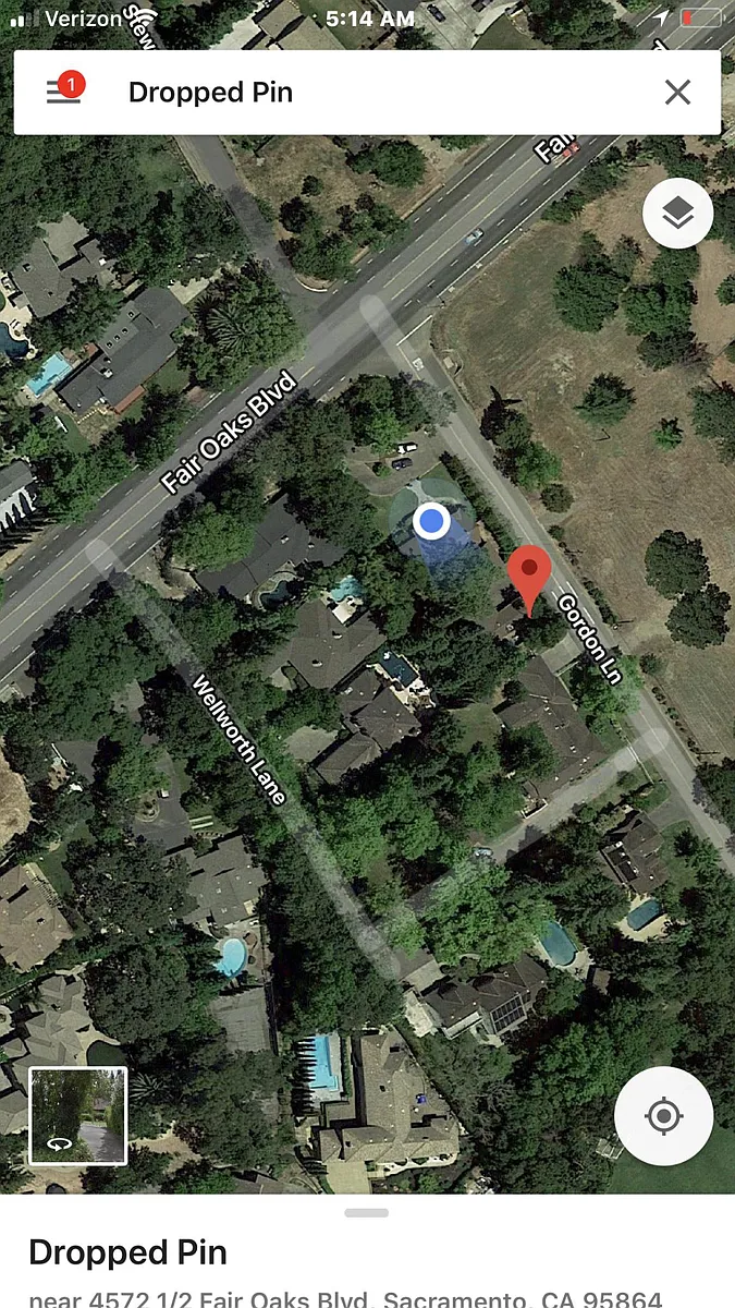Property is facing Gordon lane, see dropped pin - 4572 Fair Oaks Blvd #1/2