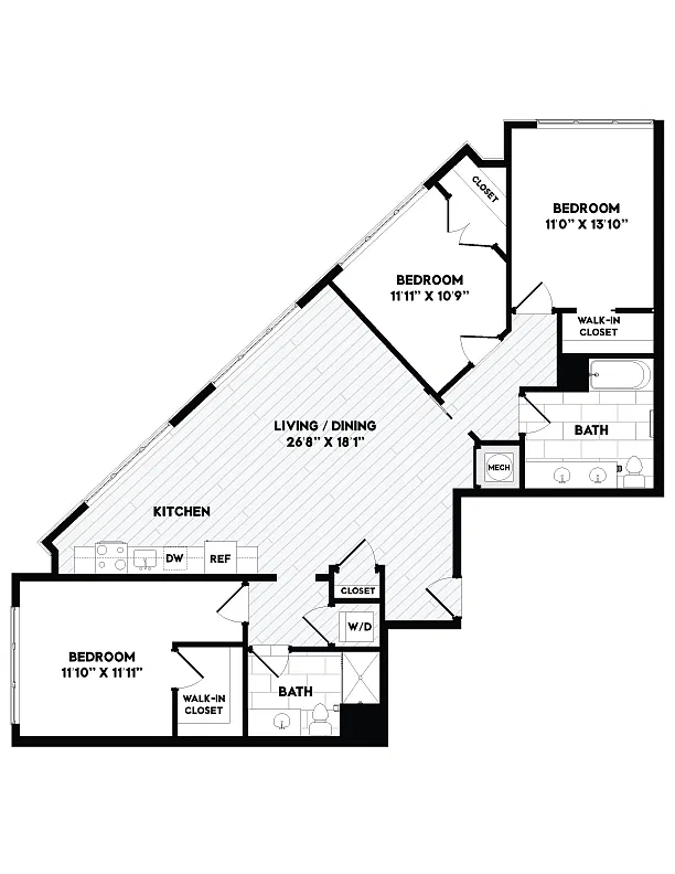 Floor plan 3 Bed/2 Bath-C2
