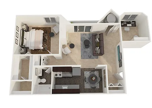 Floor plan One Bedroom Den