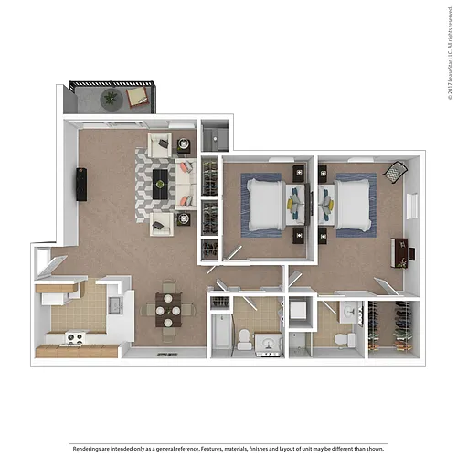 Floor plan Traditional 2 BR w/ Dining Room