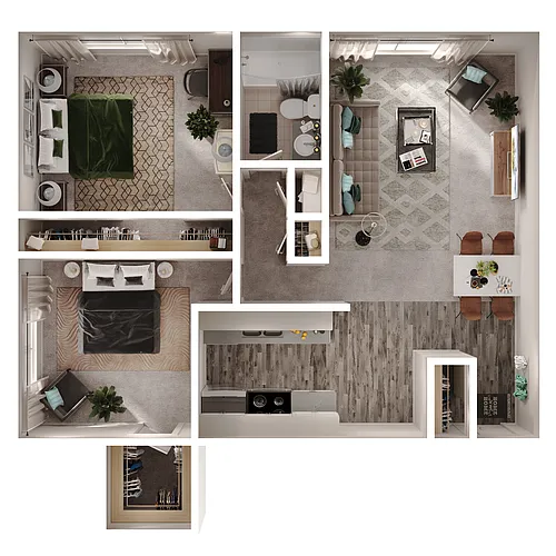 Floor plan 2 Bedroom WD