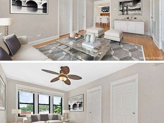 Spacious living room with doors to bedroom and bathroom