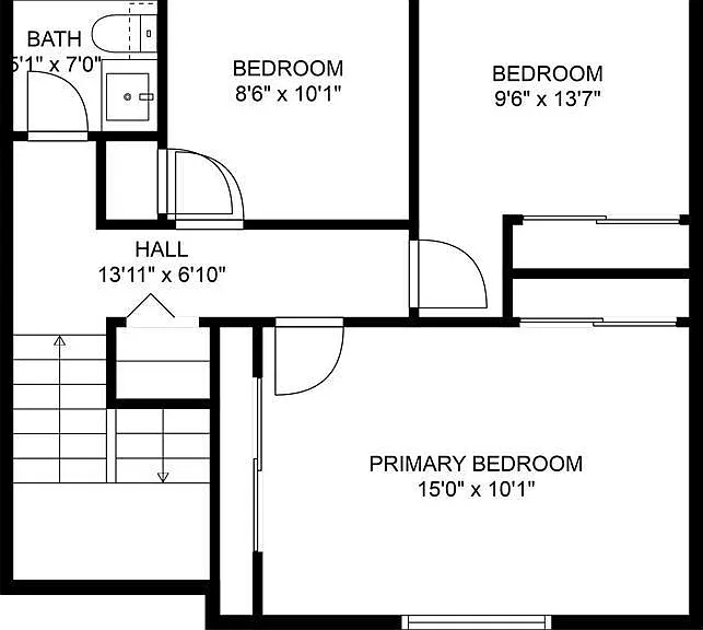 Upper level floor plan