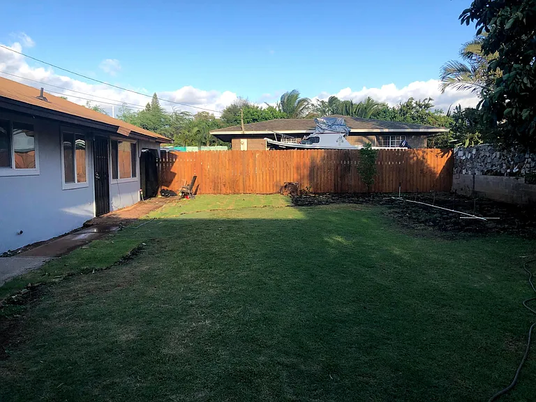 Spacious lawn.