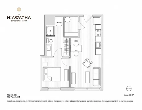 Floor plan Hiawatha 1BD Plan C