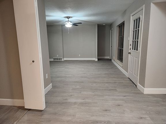Dining area looking into living room