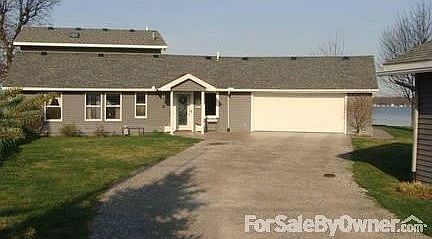 Roadside view of the lake home