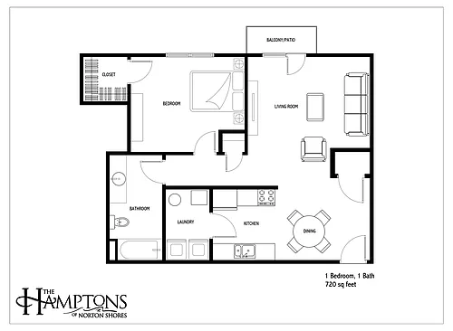 Floor plan 1 Bed 1 Bath