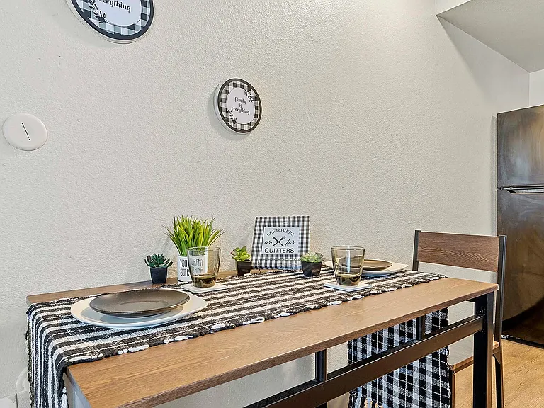 Experience intimate dining with modern charm in this well-designed nook.