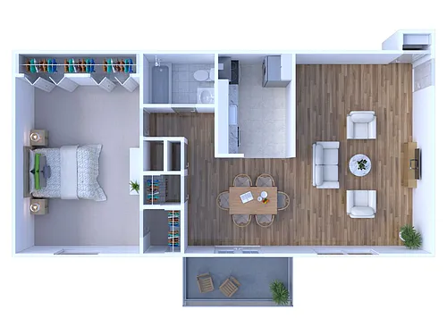 Floor plan 1 Bed 1 Bath