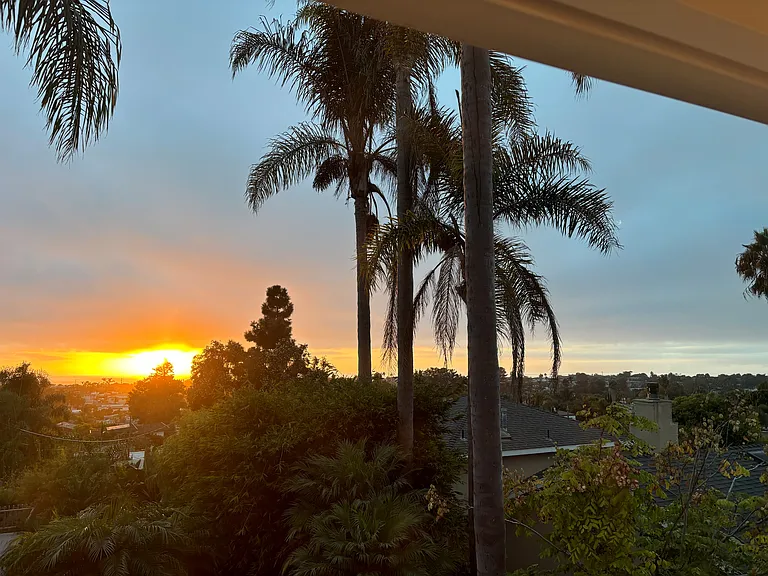 Sunset view from upstairs bedroom