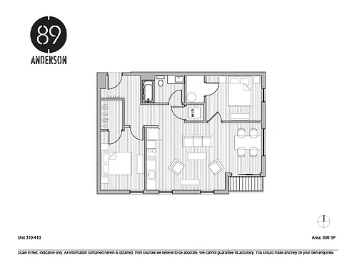 Floor plan 89 Anderson 2BD Plan A