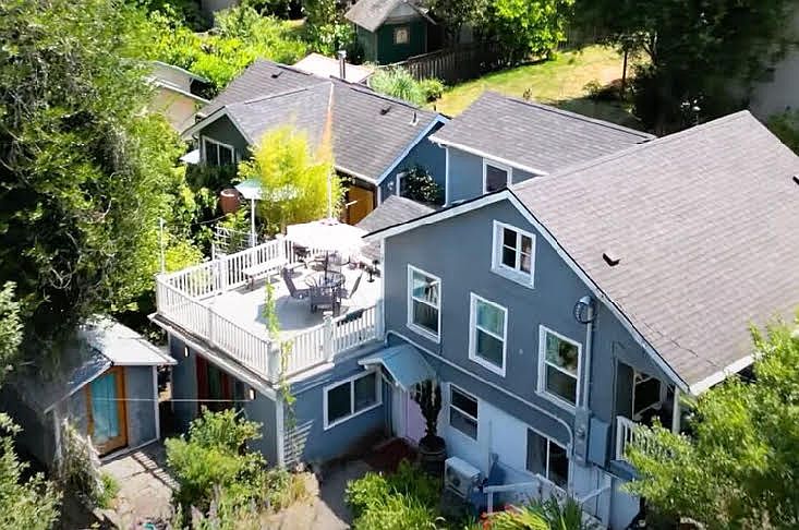Unit D is the stand alone building in the back of the property.