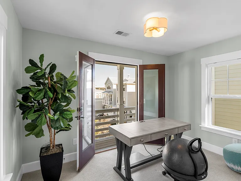 Master bedroom suite, with connected office and porch