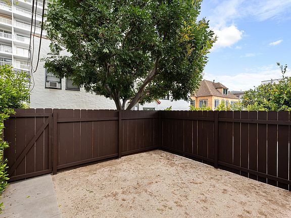 Outdoor private patio in backyard