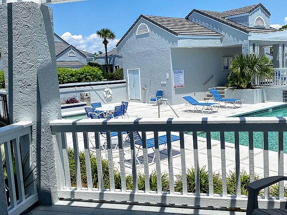 View of pool from back deck