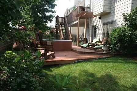 Backyard - hot tub & covered patio