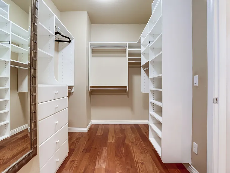 Walk in Designer Closet in Primary Bedroom